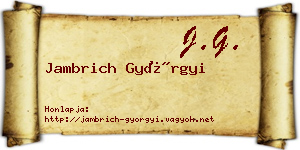 Jambrich Györgyi névjegykártya